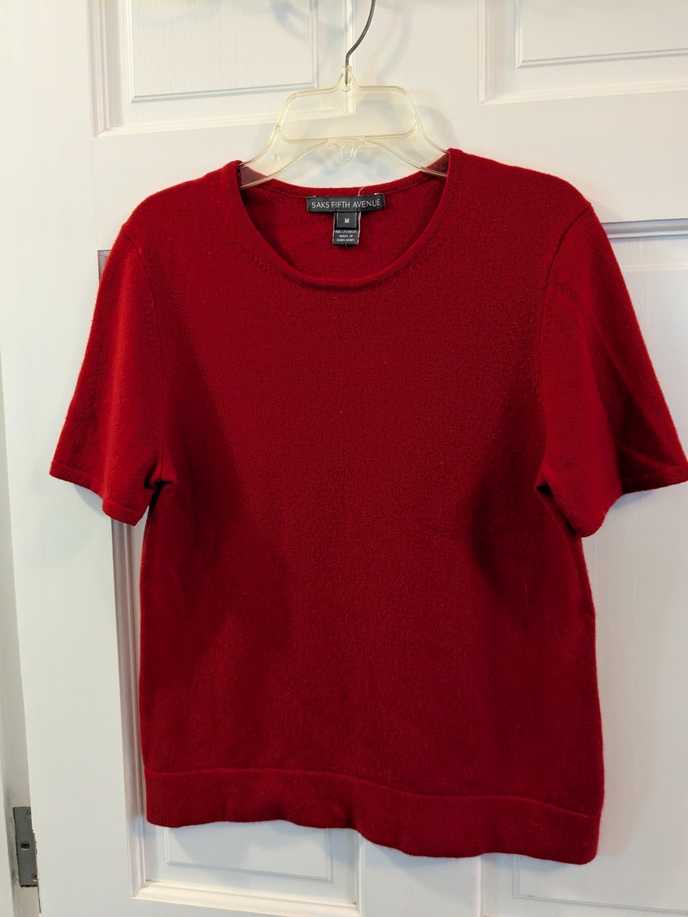 Saks Fifth Avenue Women's Red Short-Sleeve Cashmere Sweater